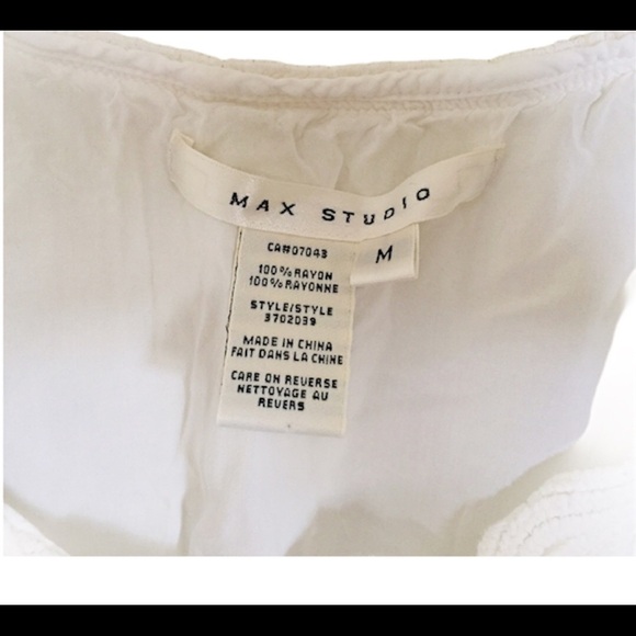 MAX STUDIO Braid Trim Sleeveless Blouse/Top With Scoop Neck Ivory White Medium - Picture 8 of 10